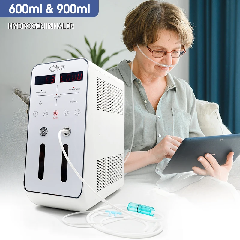 2024 New Portable Rechargeable 600ml 900ml Hydrogen Inhalation Machine with New SPE and PEM Technology