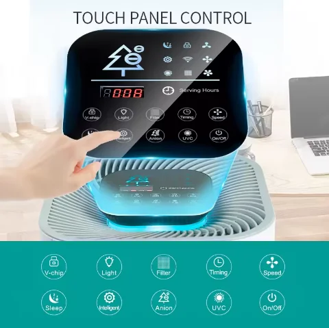 HEPA 13/14 Air Purifier for Home Air Cleaner For Large Rooms Filters Up To 99.97% of Pet Dander, Smoke, Allergens, Dust, Odors,