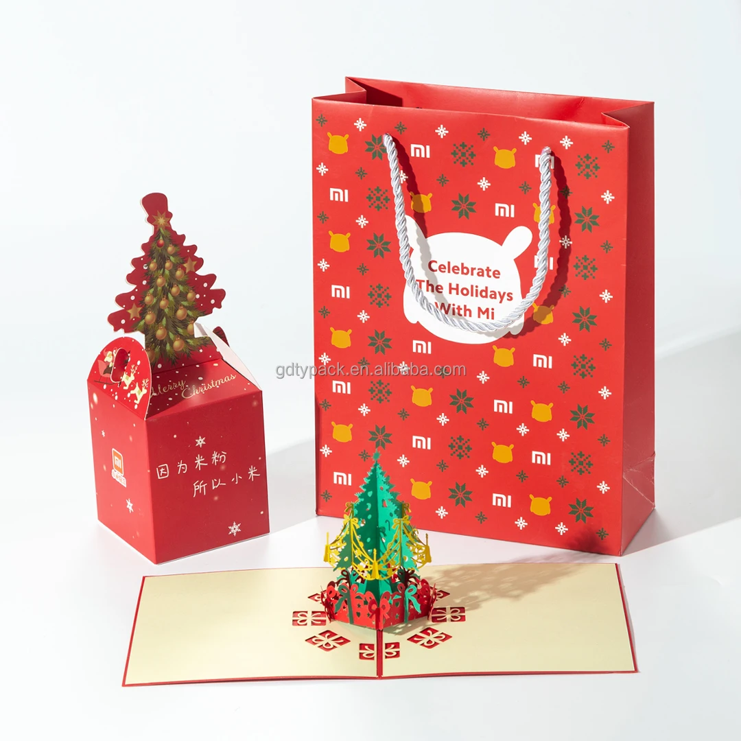 Wholesale Custom Printed Reusable Bio-Degradable Christmas Gift Bag Embossed Paper Packaging Shopping Bags