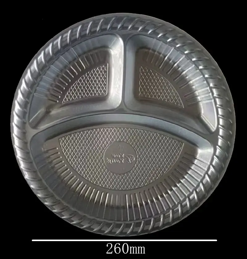 Manufacturer Customize Platos Desechables 6 7 8 9 Round Dinner Pp Plates Disposable Plastic Plates With Compartment