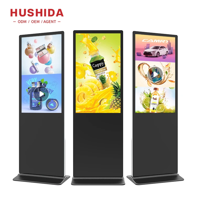 Custom Software 43 49 55 65 inch 4K HD Educational Interactive Led Screen Floor Lcd Touch Screen Kiosk For Presentation