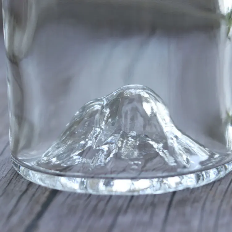 Pretty Round 330ml Blue Rum Liquor Wines Whiskey Glass Bottle for Water