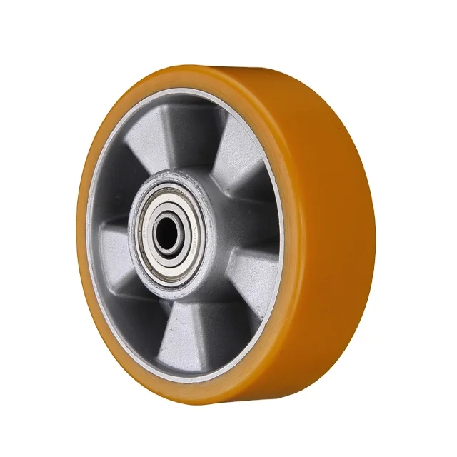 4 5 6 8 10 Inch PU Aluminium Core Double ball bearing Trolley Pallet other Wheel Industrial Heavy Duty caster wheels
