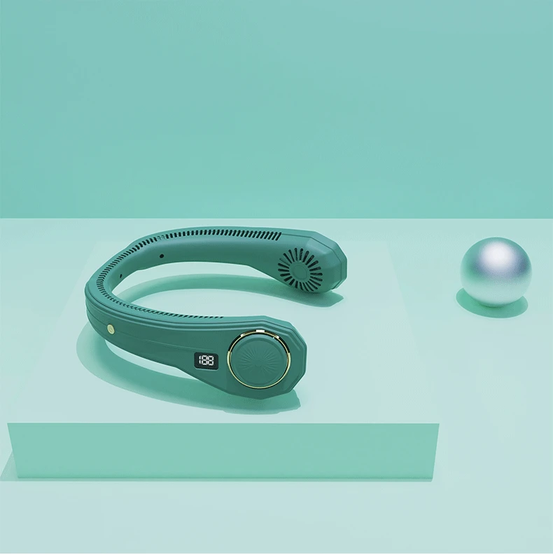 New hanging neck fan portable leafless hanging  lazy outdoor hanging neck small fan charging fan