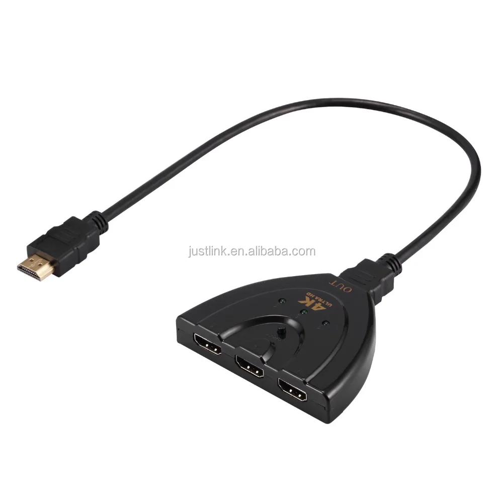 косички 4 К HDMI коммутатор 3x1 3 входа 1 выход с HDMI кабель UHD 4 К x 2 К 1080 P 3D Switcher поддержка ПК HDTV PS4 проектор