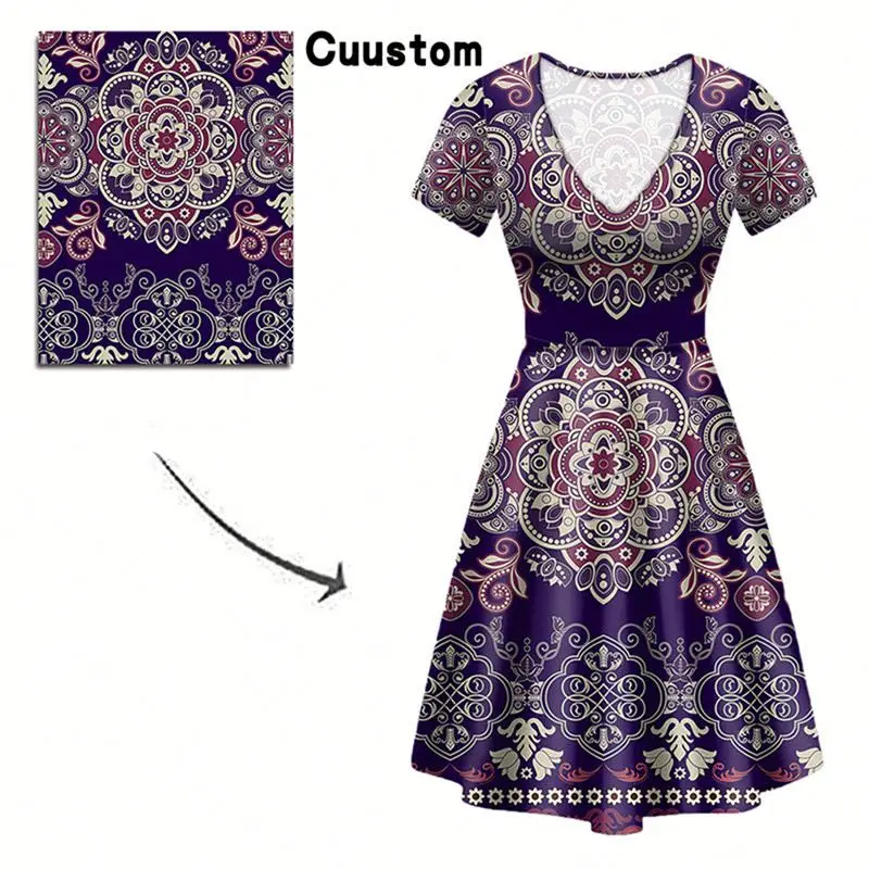 Black and White Witch Skull Print Halloween Dresses Women Lady Elegant Sexy Casual Evening V-neck Short Sleeve A-line Midi Dress