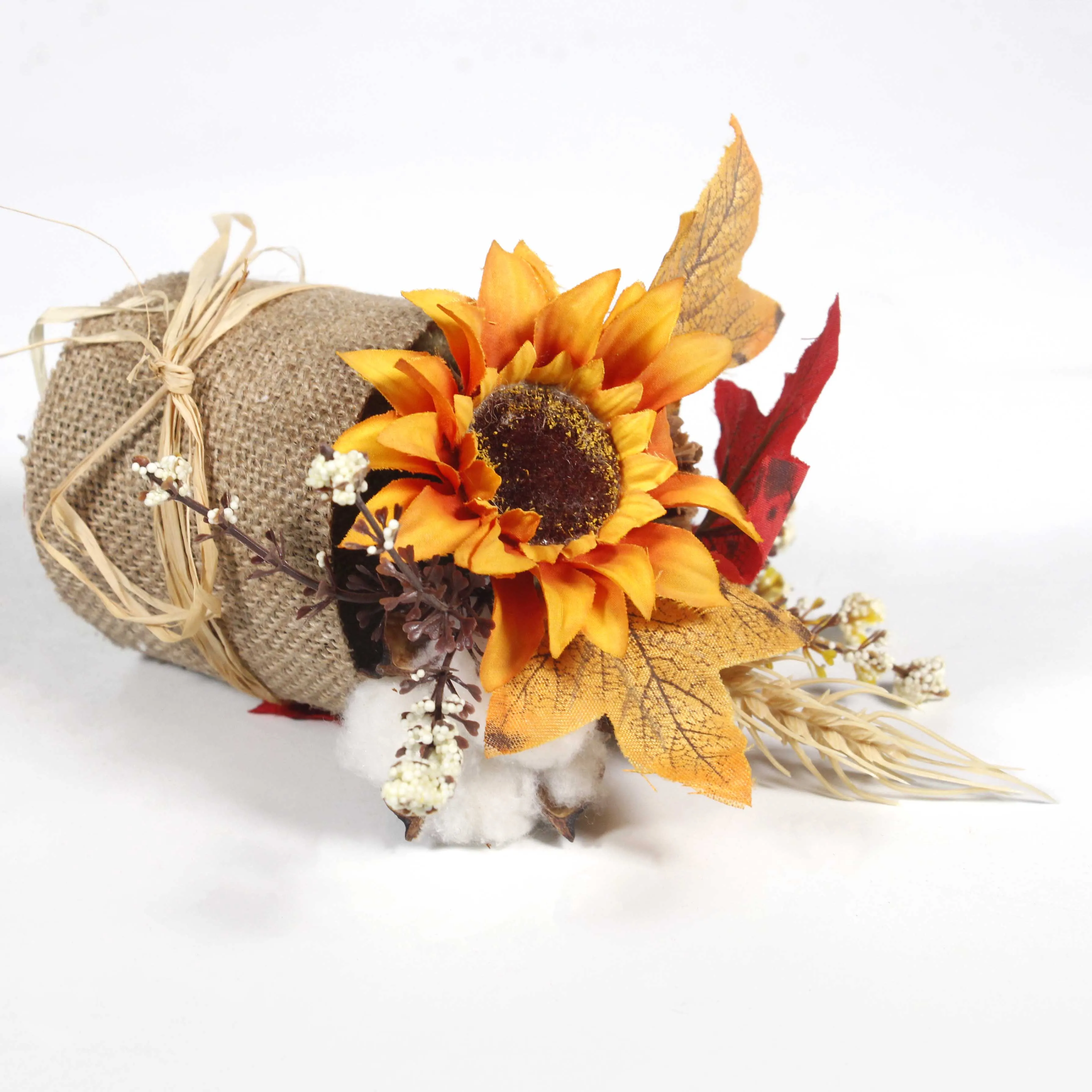 H19294 Artificial Sunflower Autumn Maple Leaf Pine Cones Plant Mini  Fall Gifts for Thanksgiving Harvest Halloween Decoration