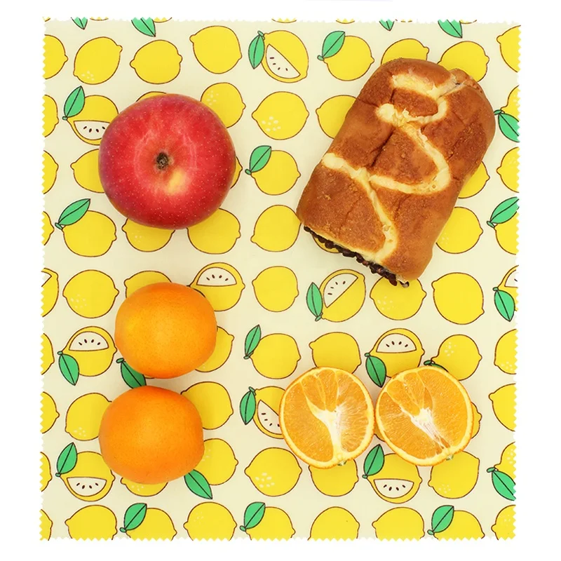 100% органический хлопок обертка для хранения пищевых продуктов Пользовательский логотип органический пчелиный воск пищевая обертка лист для помидоров