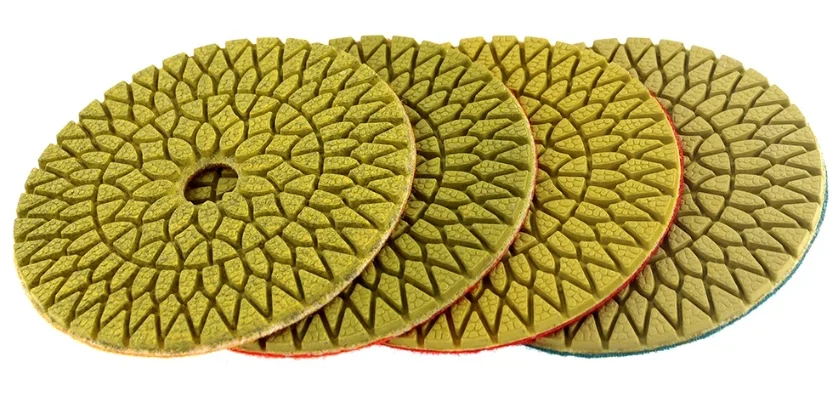 Autoerizo 4 Pcs/Lot 4Steps Super Marble Polishing Pads 4 Inch Diamond Polishing Pads for Granite Wet Flexible Polishing Pad