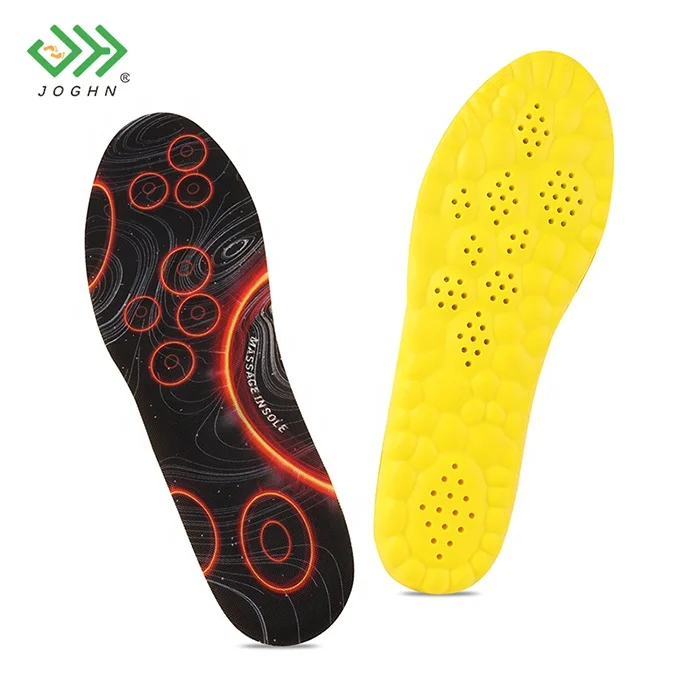 JOGHN Absorb Sweat Thick Pu Sport Running Sportsman Tennis Custom Shoe Insoles Flat Feet Insoles Soft Insole