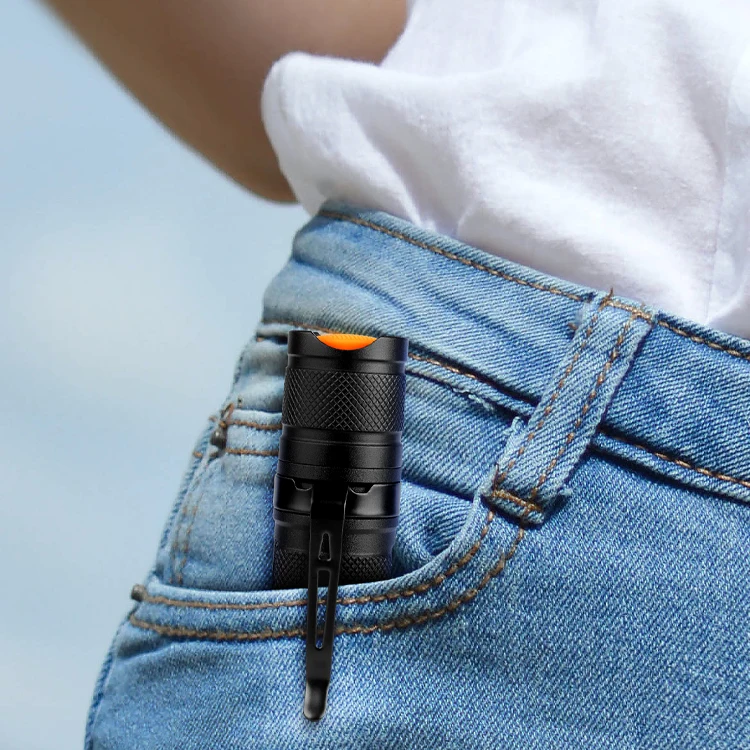 Portable Tactical Aluminum Alloy Flashlights 5 Modes T6 Zoomable Clip Torch Light LED High Lumen Flashlight Set