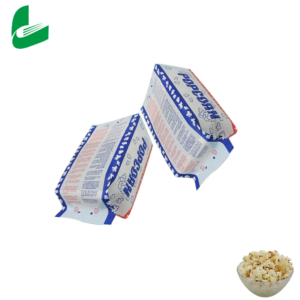 Huafeng mini food grade biodegradable printing kraft microwave popcorn paper bags