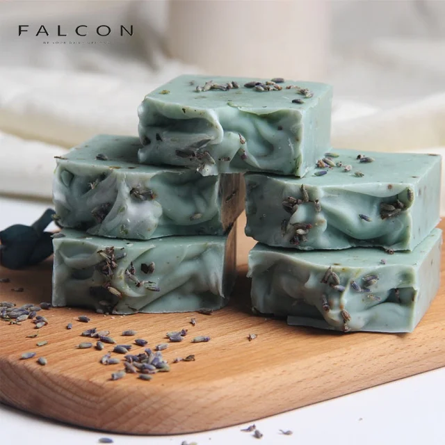 SLS Бесплатная хорошо подходит для чувствительной кожи/беременных без животных тестирование веганских материалов цветочным лавандовым узором Органические ручной кускового мыла