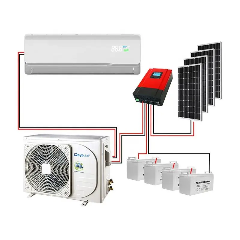 9000 12000 18000 24000 BTU AC на солнечных батареях Deye кондиционер DC Off Grid солнечный Гибридный мини Сплит для дома