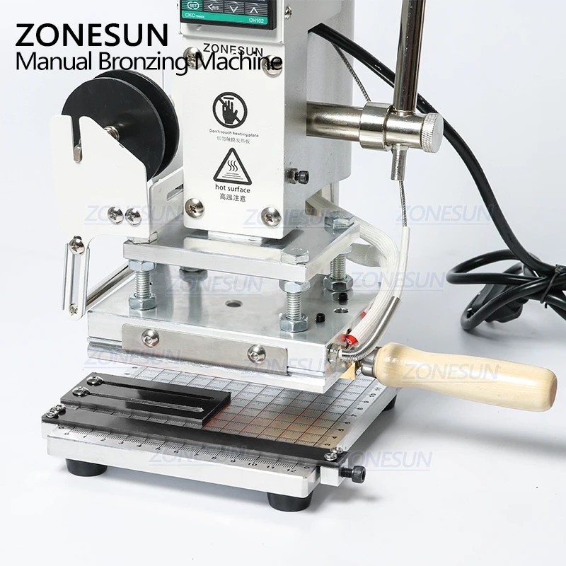 ZONESUN ZS100 New Embossing Manual Leather Paper Wood Machine Heat Press Machine Letters Hot Foil Stamping Machine