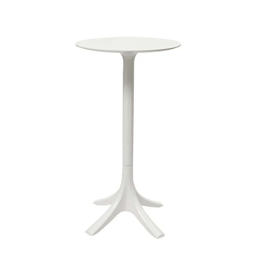 DHF современный дизайн обеденный набор белый круглый пластиковый регулируемый по высоте стол