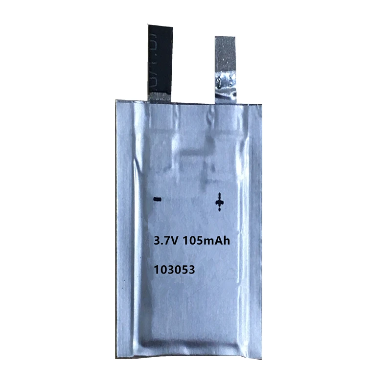 Thin Battery 103053 thin battery 3.7V rechargeable battery 105mAh thickness 1.05mm
