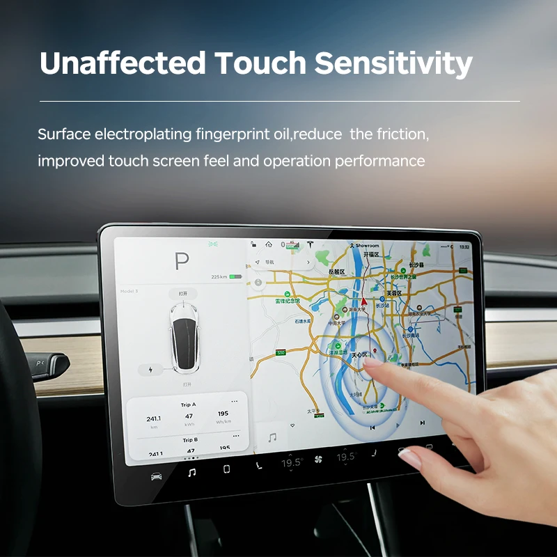 Matte Car Screen Protector Anti-Reflection Under Sunshine Tempered Glass Screen Protector for Tesla Model 3 & Model Y