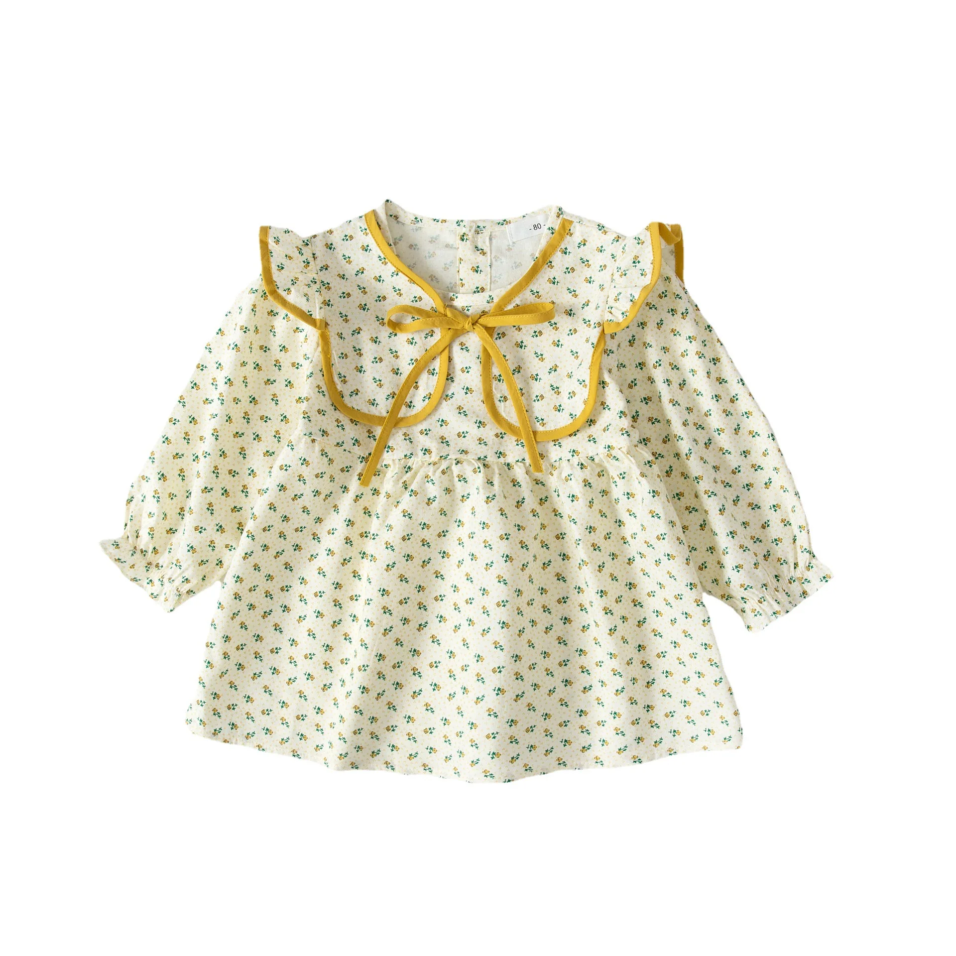 Long Sleeve Baby Girls Blouse Casual Floral Toddler Girl Cotton Tops Shirt for Spring