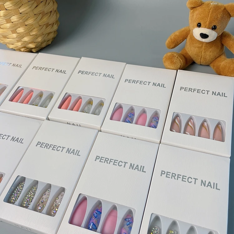 Fashion Quality European Style Yellow Butterfly Ballet Full Cover False Nails Suppliers