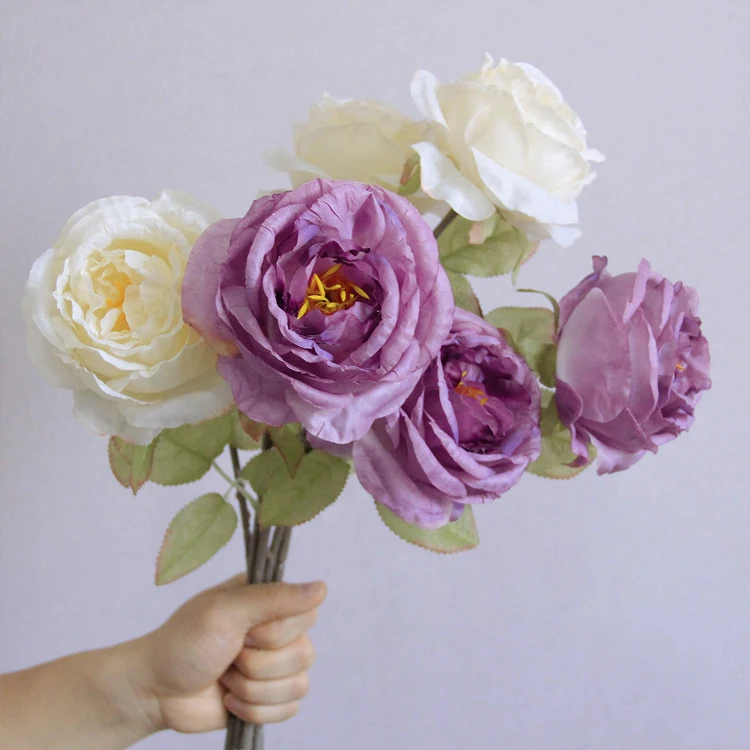 M207 Wholesale ted bakerthistle peonie artificial rose flowers silk roses