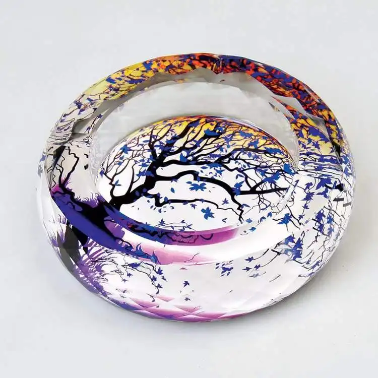 Cigar Smokeless Ashtray Crystal Portable Ashtray Wholesale Business Gift Custom Logo Cenicero Designer Ashtray