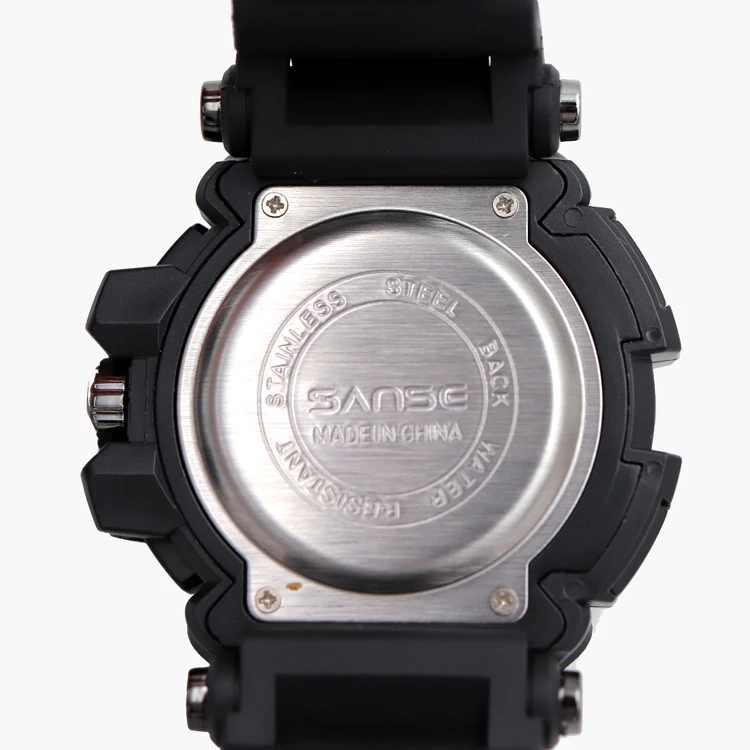 
Sanse S-666 Cheap Factory Price Fashion Stainless Steel Back Water Resistant Sport Digital Men Watch 