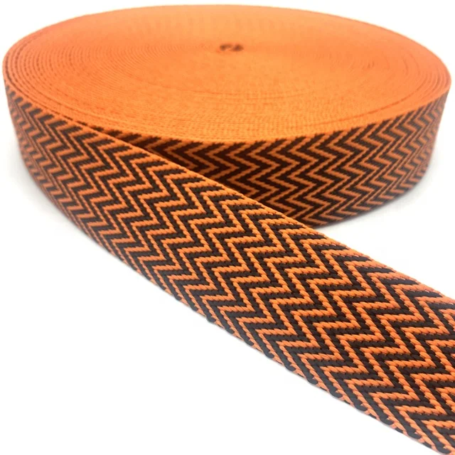 Тканая ткань в форме 38 мм оранжевая смесь черная нейлоновая полиэфирная ткань