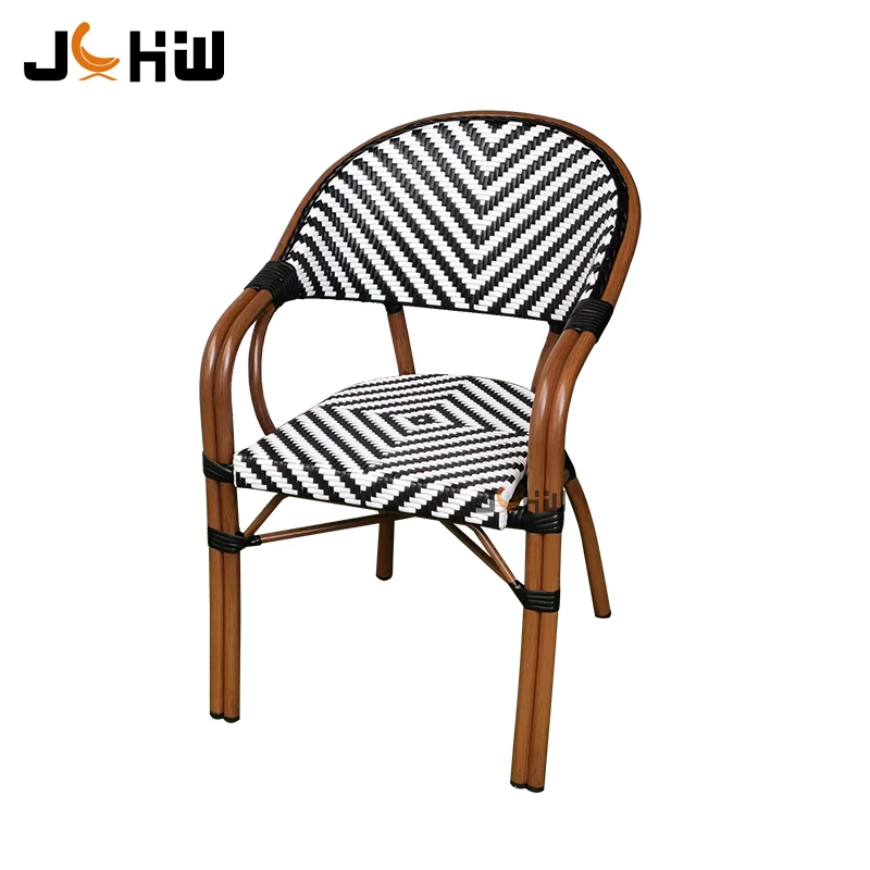 Hot Sales French Stacked Rattan Chairs Outdoor Garden Bistro Restaurant Dining Chair Manufacturer