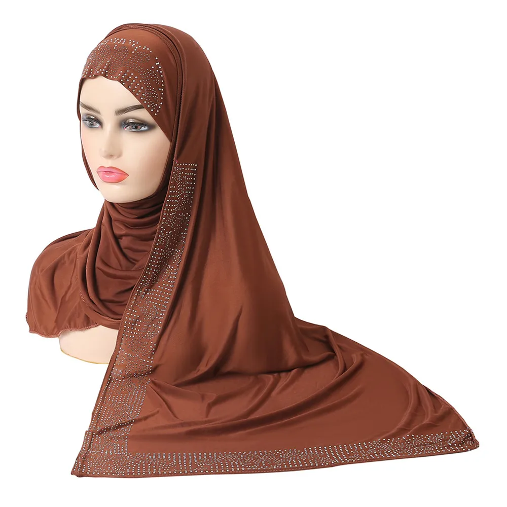 Muslim Women Instant Hijab Head Wrap Islamic Headscarf Shawl One Piece Amira Prayer Hat Turban Scarf Arab Bandana Scarves