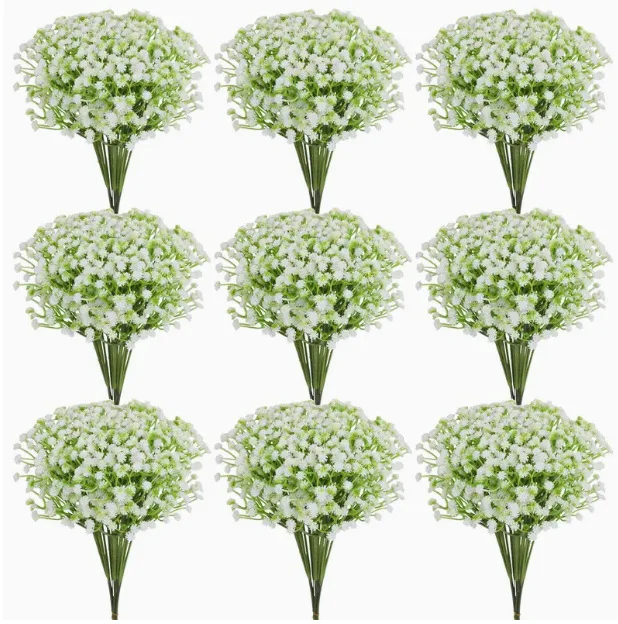 wedding venue layout decorations real touch white baby breath flowers artificial luxury garden home ornaments