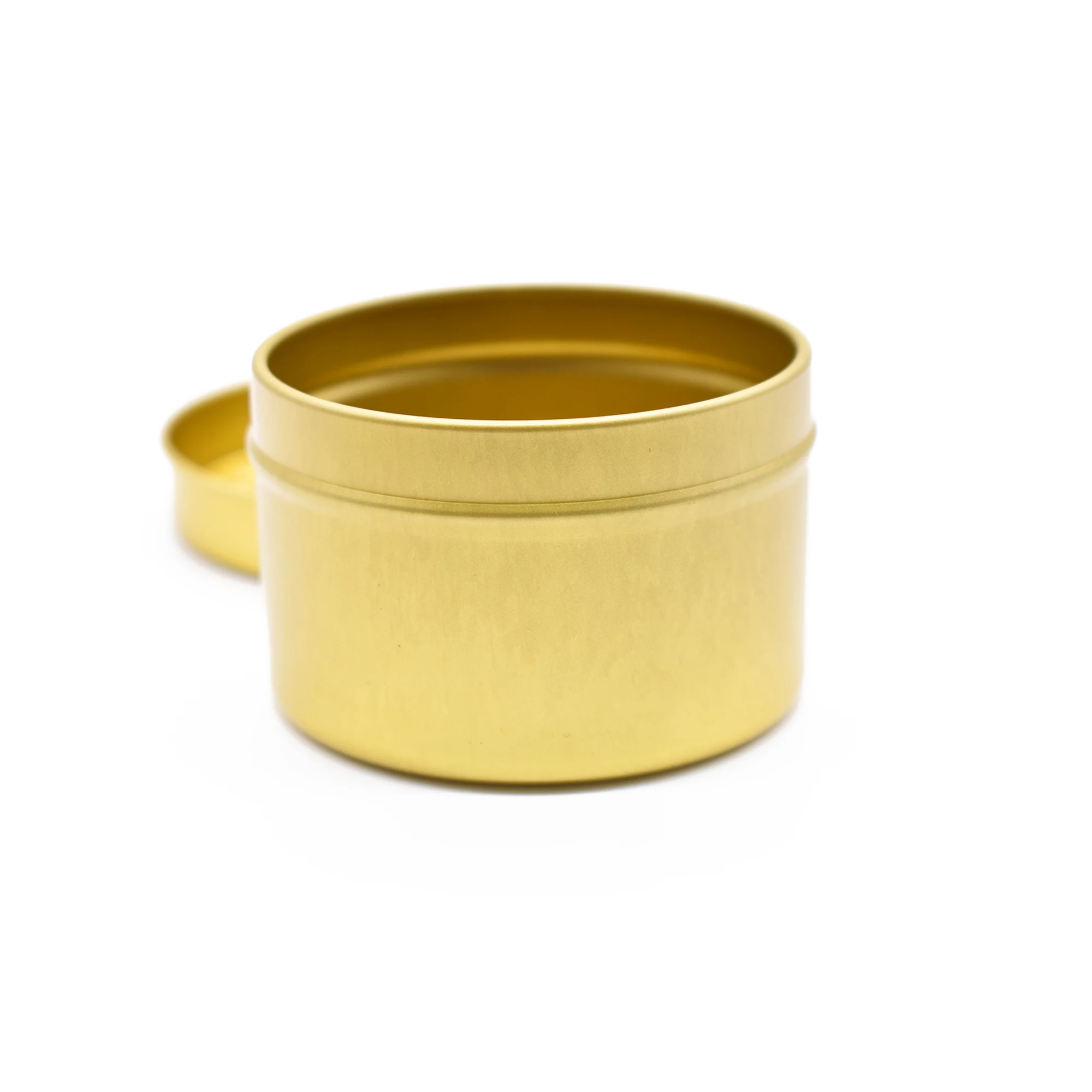 Gold Color Round Metal Tin Can Candle Pack Container With Lid
