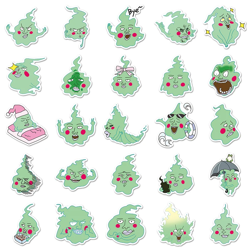 50pcs Factory Wholesale Waterproof Decoration Anime Custom Sticker Cartoon Mob Psycho 100 Dimple Sticker