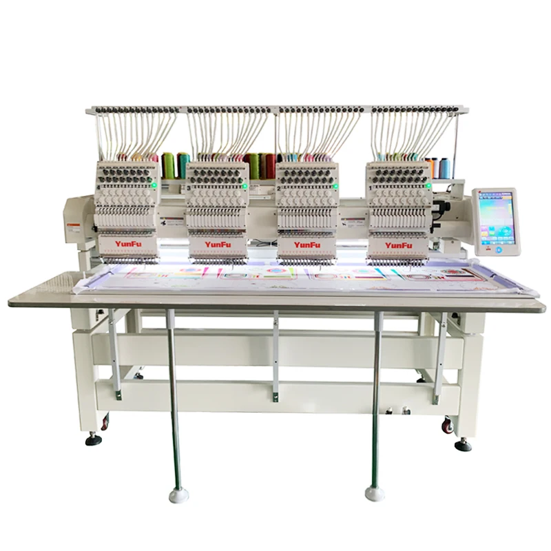 4-Head Automatic Computerized Embroidery Machine for Hats Clothes New Condition Gear Components 1200 rpm Speed Retail Industries