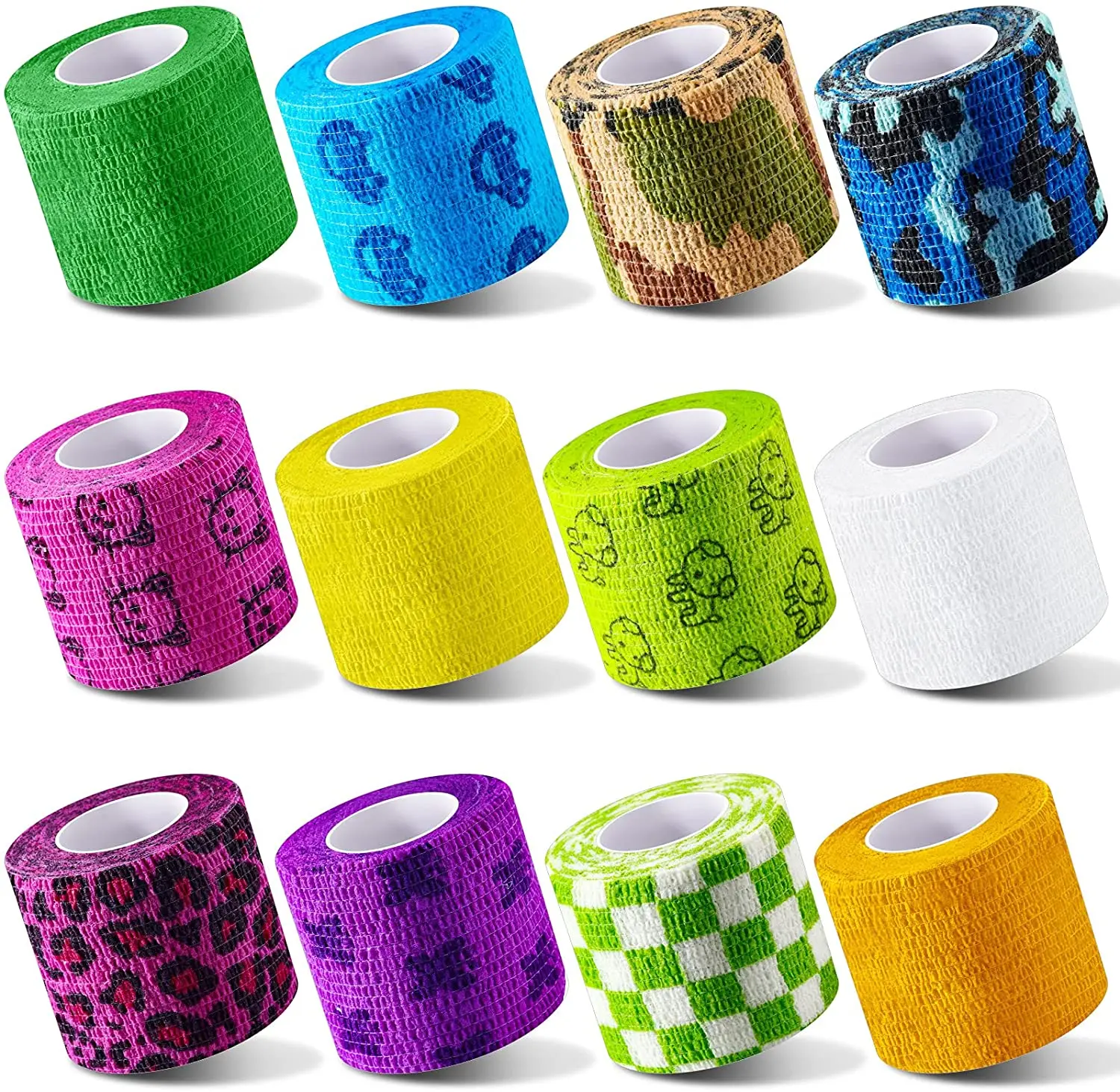 Self Adhesive Bandage Wrap Vet Wrap Non Woven Elastic Cohesive Bandage Tattoo Grip Tape Athletic Tape Gauze Wrap for Sports