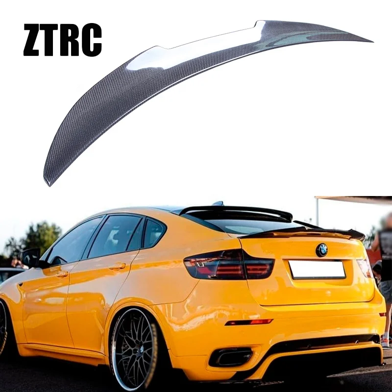 For BMW X6 E71/X6M PSM Style Real carbon fiber material Rear Spoiler Trunk wing 2007-2014