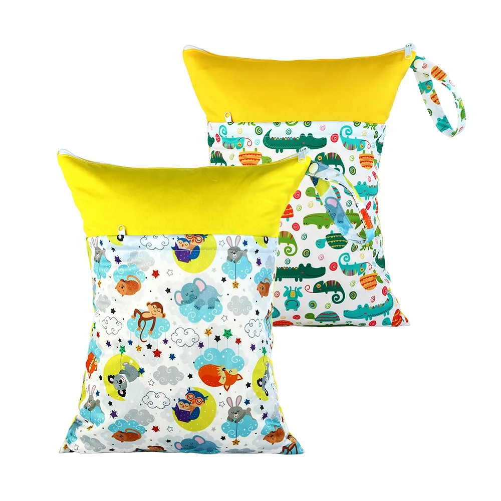 Best Waterproof Wet Dry Bags for Baby Cloth Diapers Washable Travel Wetbag Fashionable Print Custom Size Accept Customized Logo