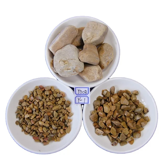 Yellow landscaping stone pebbles 2024  hot sale