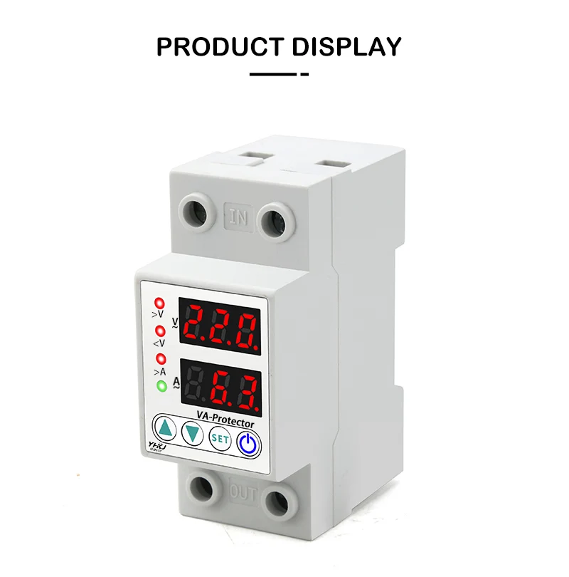 Double flash self resetting over-voltage and unde-rvoltage protector Switching adjustable voltage protector YHLD-63S
