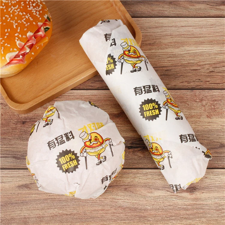 
Wholesale Factory hotsell coated paper hamburger wrapping paper for food packing 