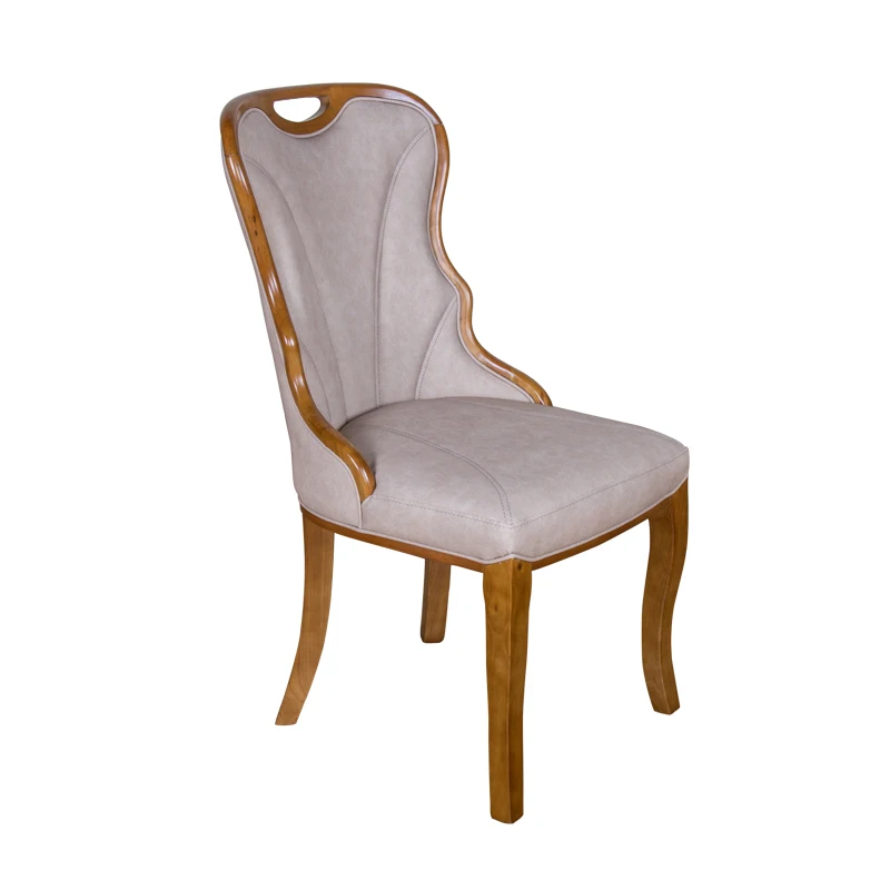Wholesale sillas de comedor de madera Luxury Elegant Dining Room Furniture Cream Home Kitchen Upholstered Wood Dining Chair