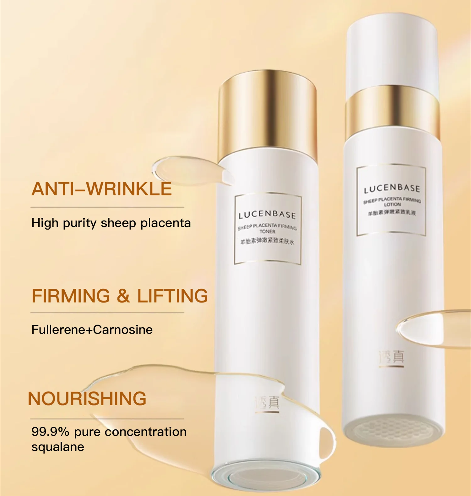 Private Label Korean Beauty Skincare Products Kit Sheep Placenta Anti-wrinkle Firming Serum Skin Care Set for Face