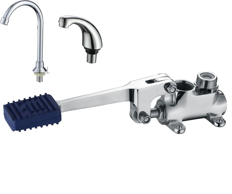 using in Laboratory hospital kitchen taps brass water flow adjustable foot pedal  tap