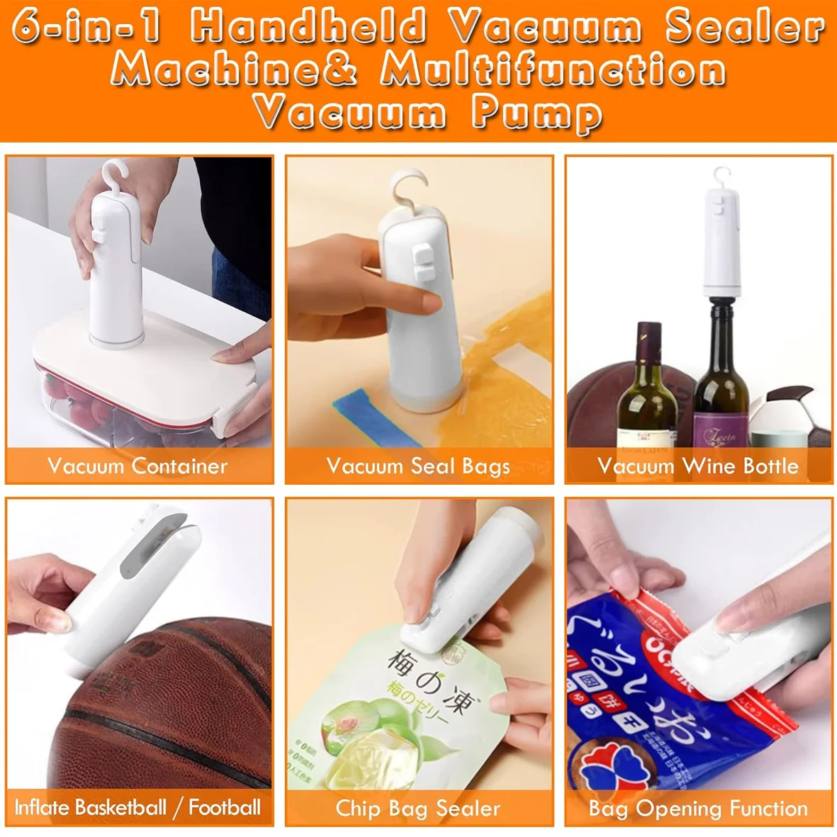 Portable Vacuum Packing Machine USB Rechargeable Bag Closing Machine Household Food Vacuum Sealer Machine