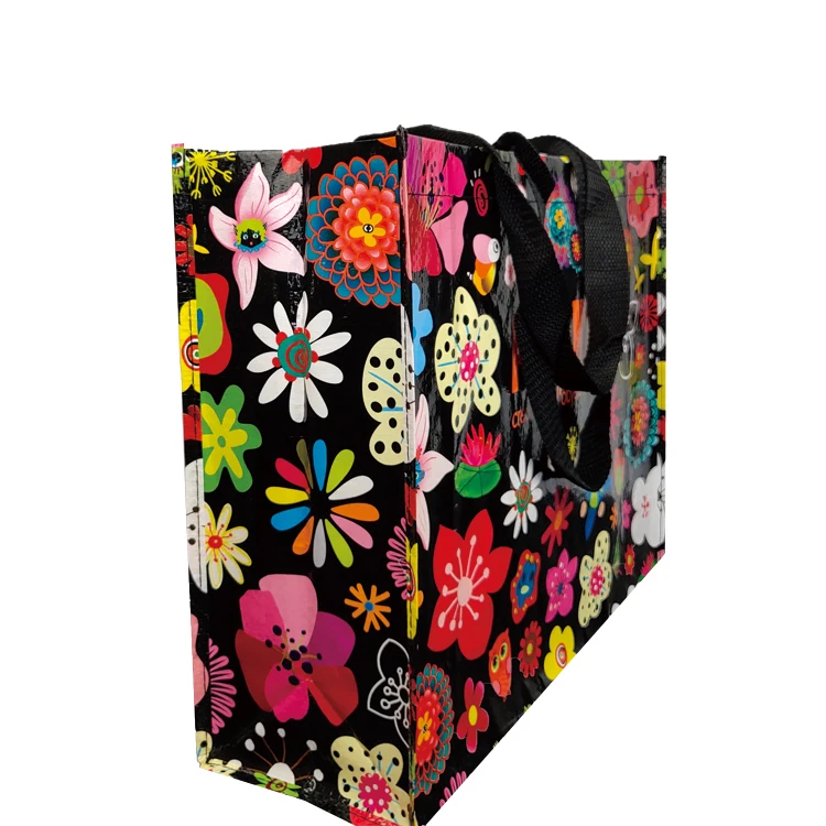 Рекламные Ламинированные Многоразовые фото печать pp сплетенная хозяйственная сумка сплетенная pp обрабатываются сумки