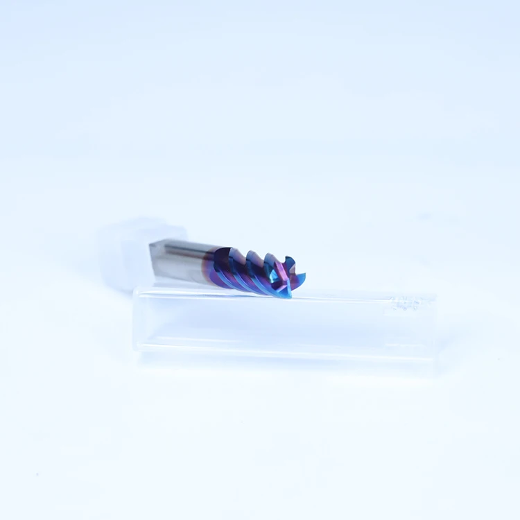 5mm 6mm HRC 65 Degree 4-edge Tungsten Steel Round Nose Cutter Blue Nano-coated Milling Cutter For Stainless Steel