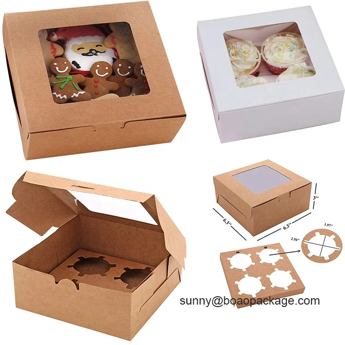 Customizable Square Luxury Birthday Clear Transparent Cake Box Custom Donut Cake Packaging Box Take Away Cupcake Box