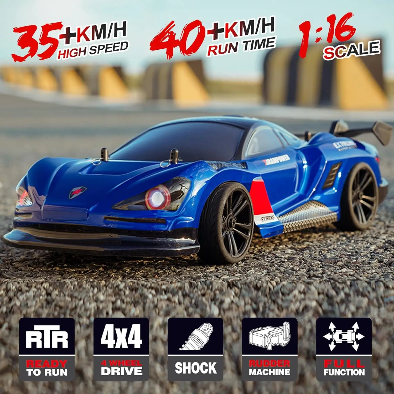 2025 NEW 1/16 4WD 2.4G Electric Remote Control Car 4*4 Classical Model Car 38KM High Speed RC Drift Car Perfect Gift for Adults