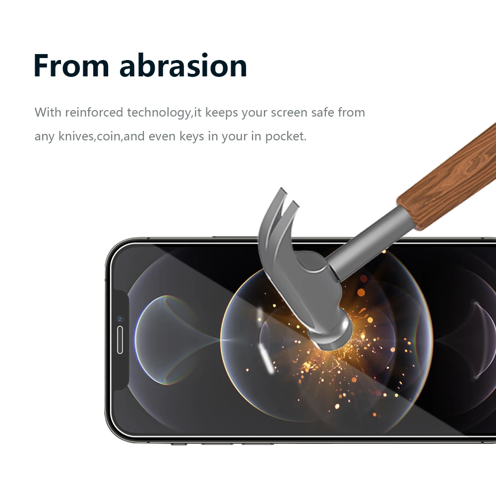 Закаленное стекло для iPhone X XR XS 11 12 Pro 1 упаковка 2.5D
