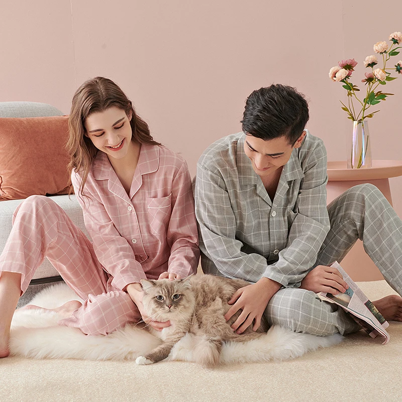 Pajamas Wholesale Standard Size Special Custom Spring Autumn Blank Bamboo Sleepwear Long Sleeve Pajama Set For Women And Men